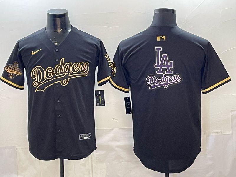 2026 Men Nike Los Angeles Dodgers Blank black gold Game MLB Jersey 0024->los angeles dodgers->MLB Jersey